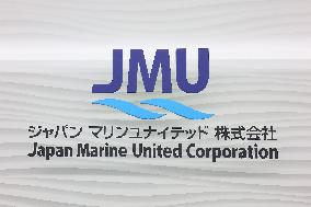 Japan Marine United (JMU) signboard and logo